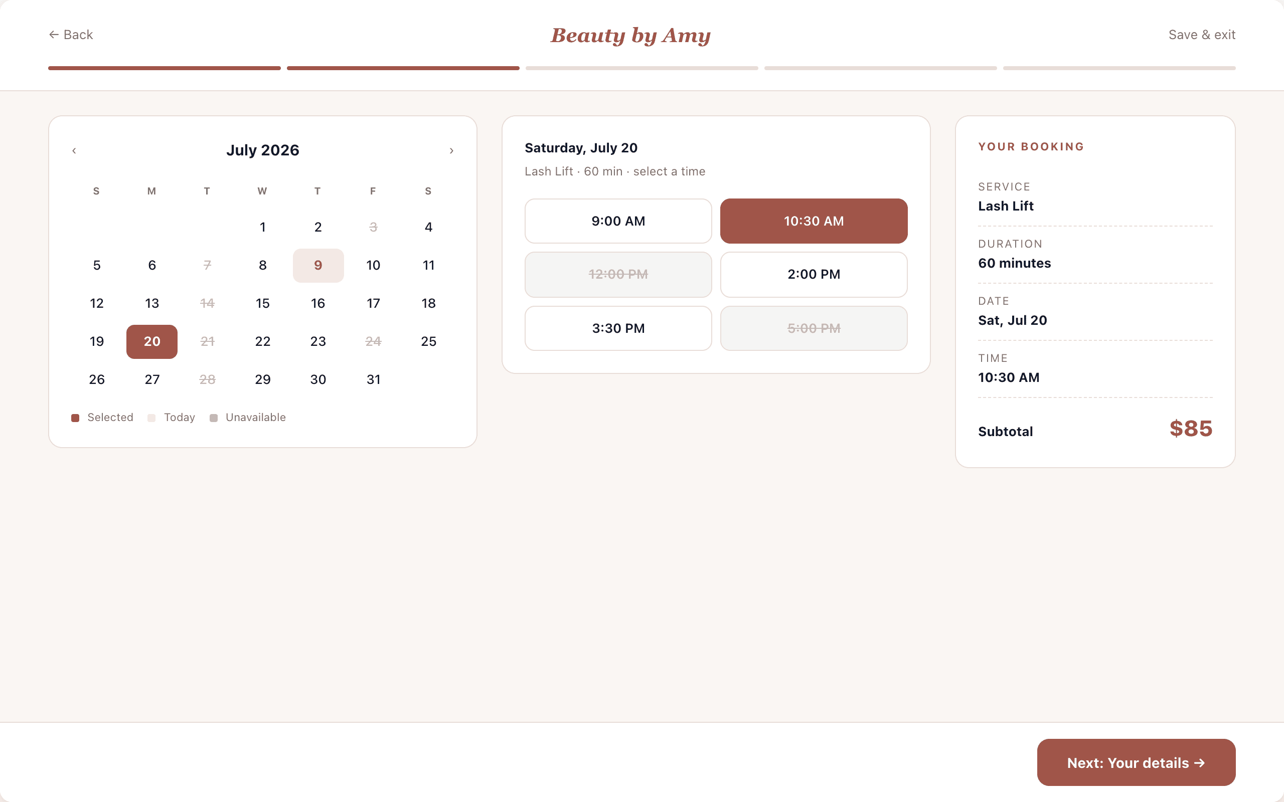 Date and time picker with calendar